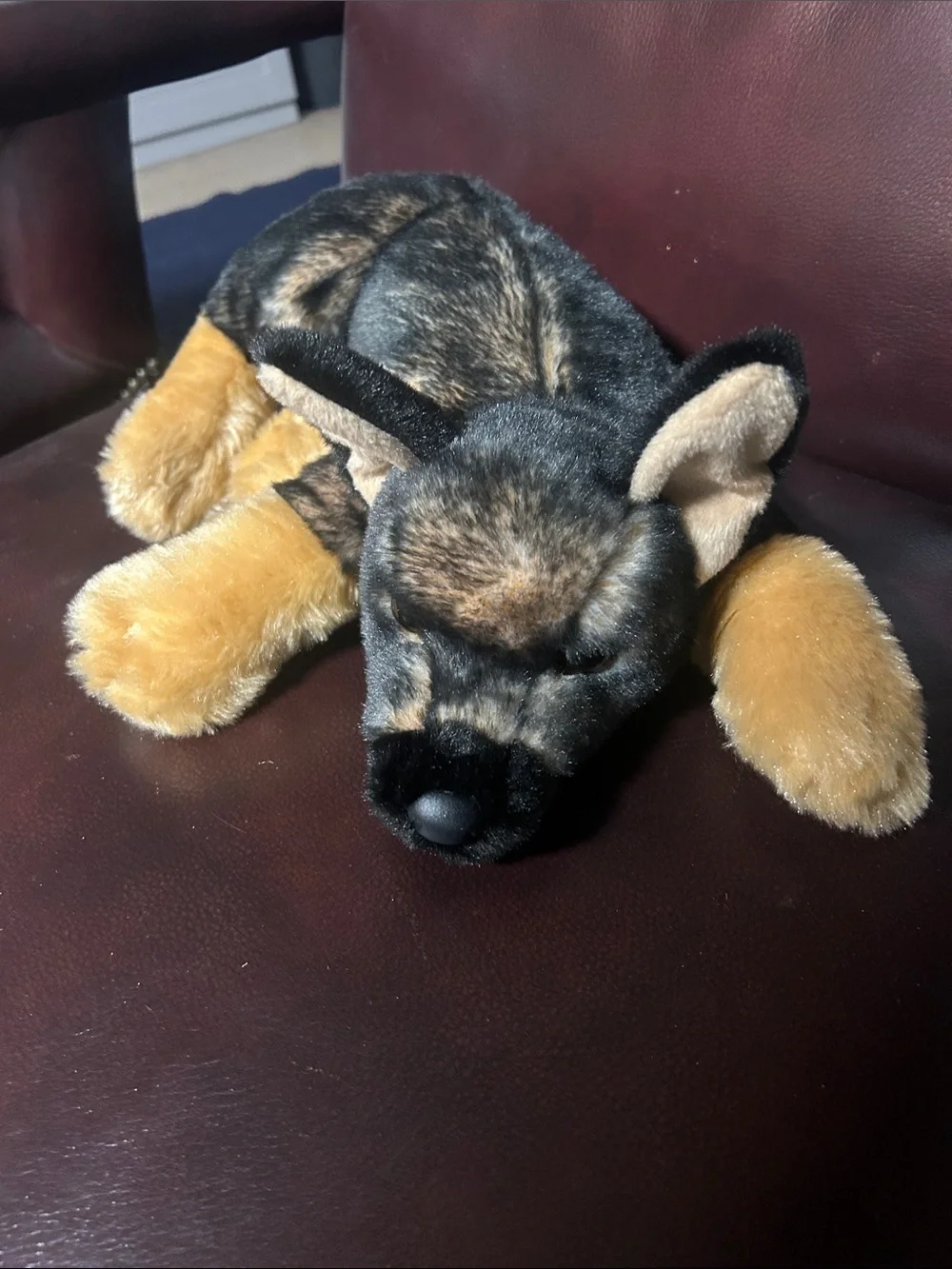 Plush German Shepherd Dog Toy - Black and Brown - Picture 4 of 8